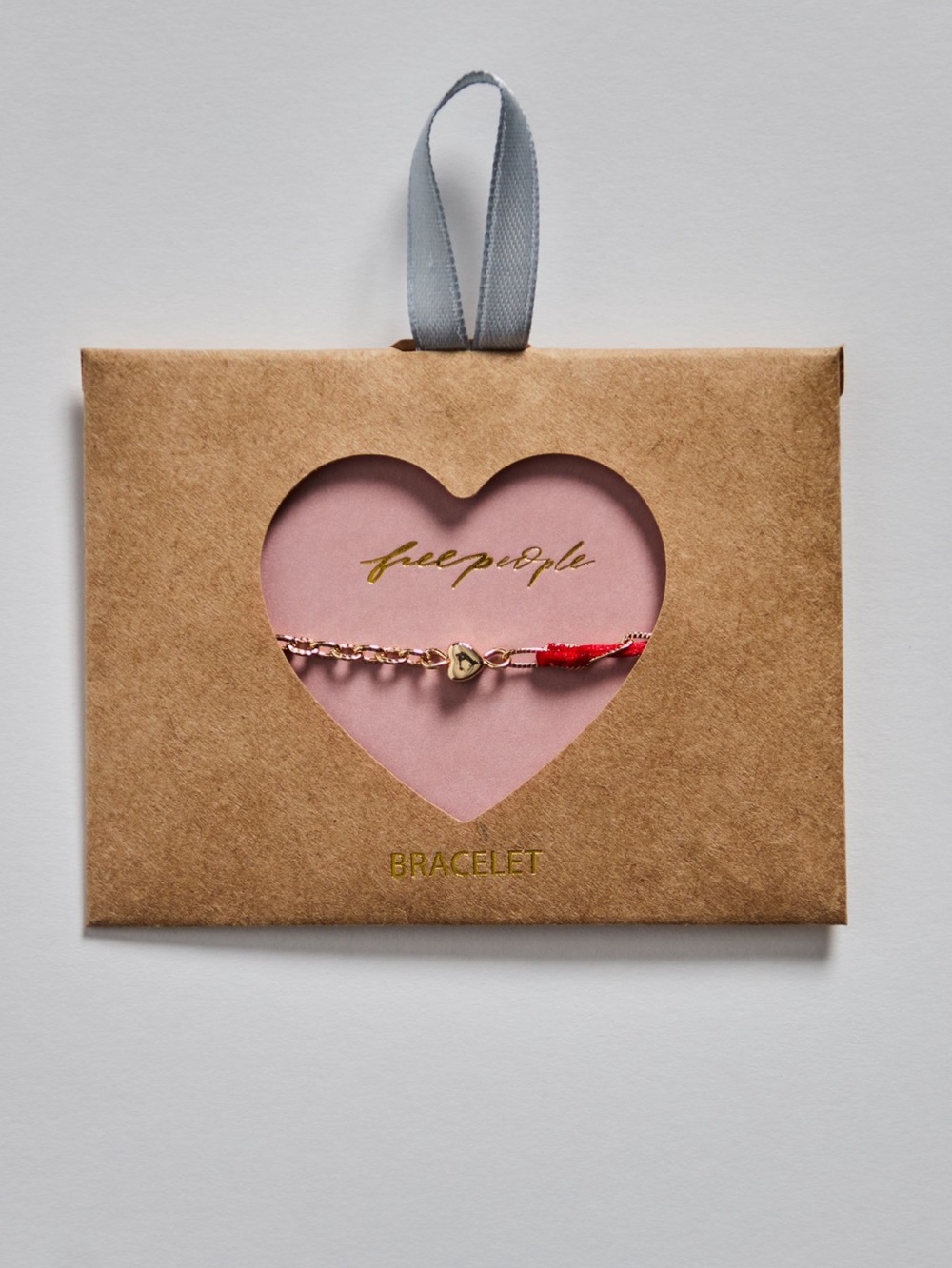 Free People red/heart Just A Girl bracelet